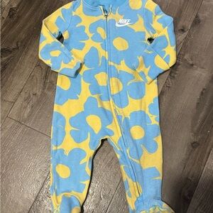 Nike Kids Floral Blue and Yellow Footie